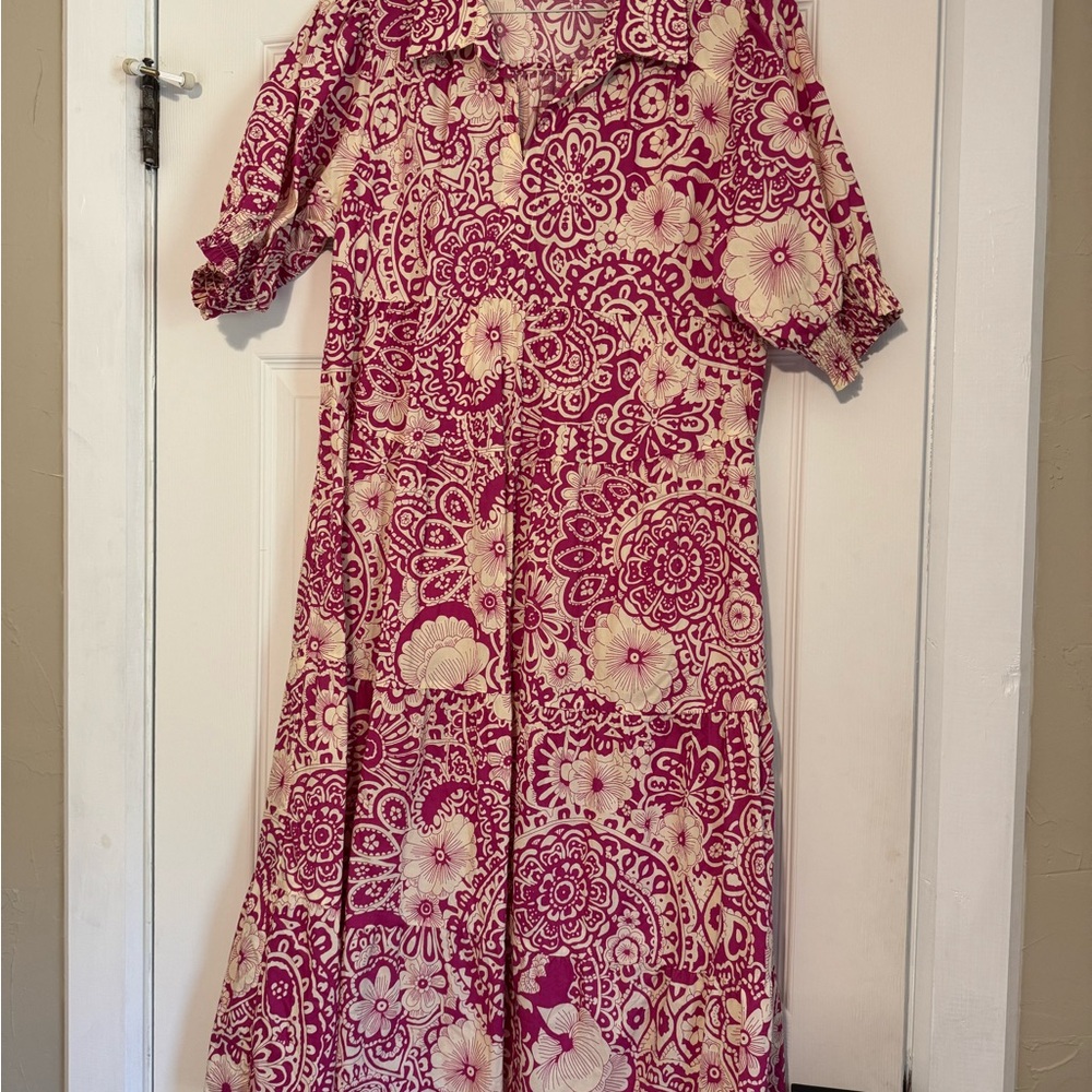 Floral Magenta Pink Dress